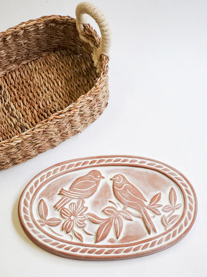 Terra Cotta Bread Warmer and Basket